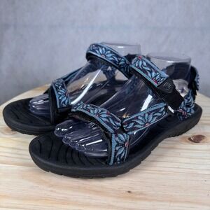 Teva Hurricane XLT2 Sandals Women 8 Blue Floral Good Sporty Hiking Strappy